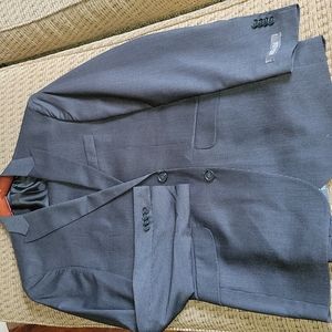 Kenneth Cole slim fit suit, charcoal grey, sz 38R jacket, 31 pant